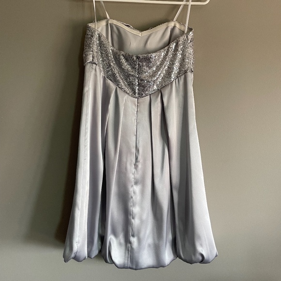 Silver Strapless Sequin Party Dress - Picture 8 of 10